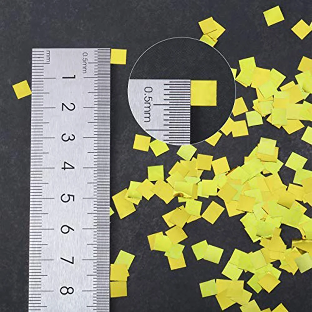 
TecUnite Gold Foil Square Table Confetti Sparkle Metallic Confetti for Wedding Party Supplies 