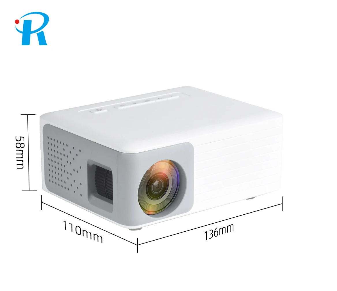 2021 Beam Projector 100 Lumens Portable LED Proyector HDMI Christmas Projector for Kids N2 White