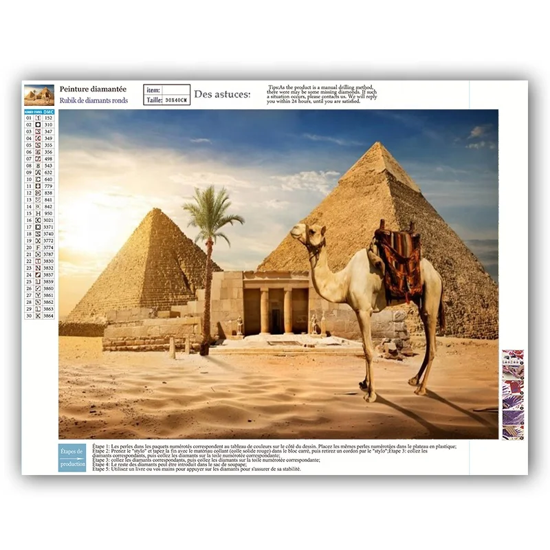 
Wholesale 5D DIY Diamond Painting Animals desert camel Panoramic Diamond Embroidery Mosaic Diamond Decoration Home Handicraft 