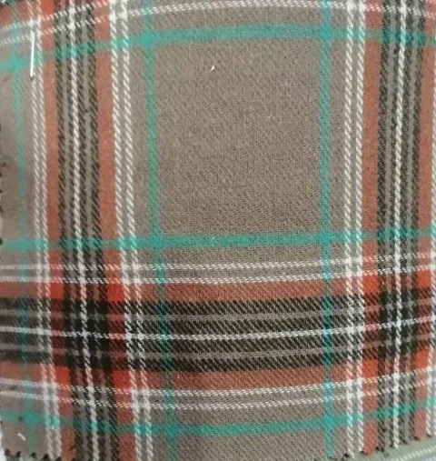 Free sample color book Stock Yarn dyed one side brushed 80% cotton 20% polyester flannel shirt fabric