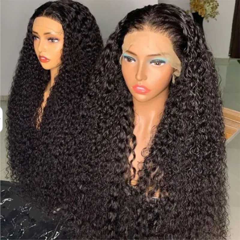 Wholesale Brazilian 13x6 HD Human Hair Transparent Lace Front Wig for Black Women Deep Wave 13*4 HD Swiss Lace Frontal Wigs