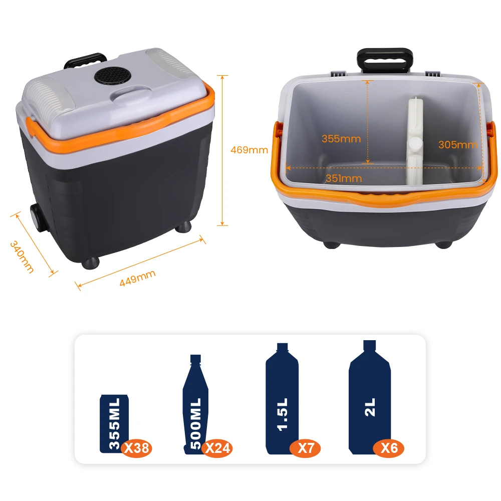 Camping Outdoor Car Fridge Mini Fridge High Grade DC 12V AC110-230V 12v 28L