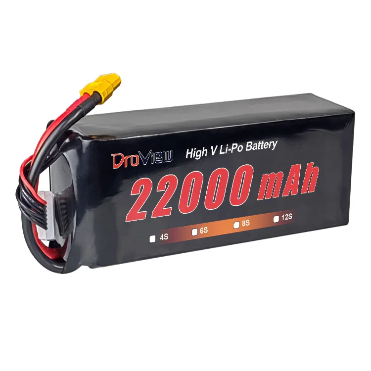 Droview Lipo Polymer Battery 6S 22.8V 22000mAh 30C High Rate High Voltage Rechargeable UAV Lithium Batteries for FPV Drone