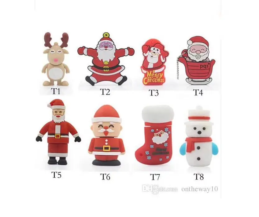 100% real capacity Christmas Gift USB Flash Drive64G Cartoon Santa Claus And Socks Shape USB Drive USB 2.0 Flash Memory PenDrive