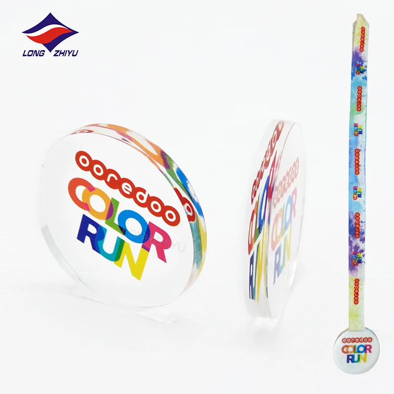 Longzhiyu 15years china professional manufacturer Customized Transparent sports Medals acrylic Marathon Medals Uae Medals