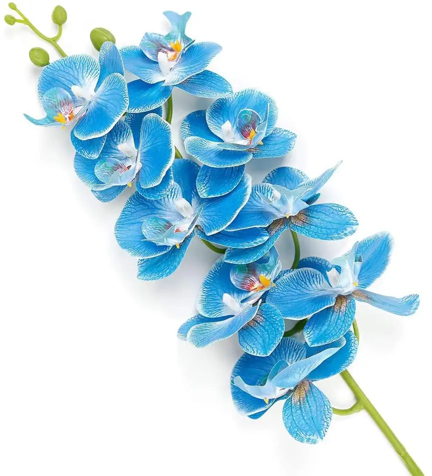 
Silk Artificial Butterfly Orchid Flowers in Pot Fake Flowers Bonsai with Ceramic Vase Vivid Arrangement Phalaenopsis for Table 