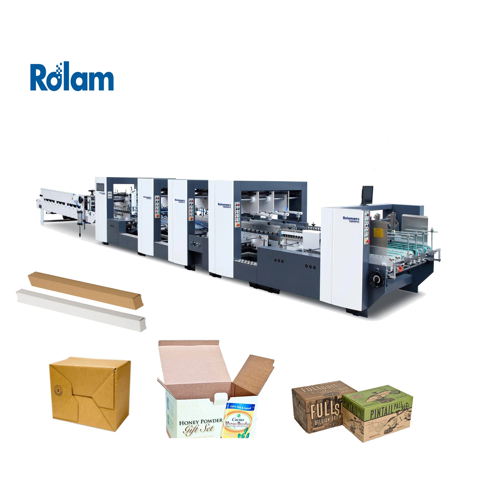 Separate Automatic Motor Control Box Folder Gluer For Paper Box Making