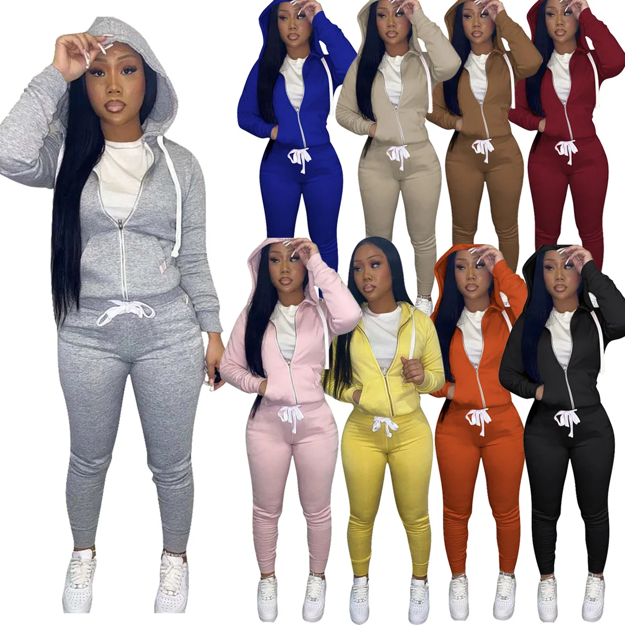 Hot Selling Fashion Casual Skinny 2 Pcs Track Suit Outfits Two Piece Shorts Set Women