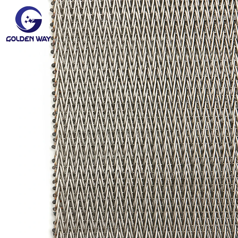 The New ling Food Grade Stainless Steel Herringbone Conveyor Belt Compound Balance Weave Conveyor Belt For Transport