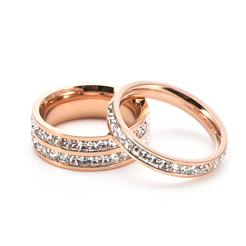 SZ CHENG JEWELERS Best selling couple wedding jewelry with stones titanium ring