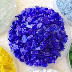 Dark blue crushed glass aggregate for terrazzo aquariums on concrete floors