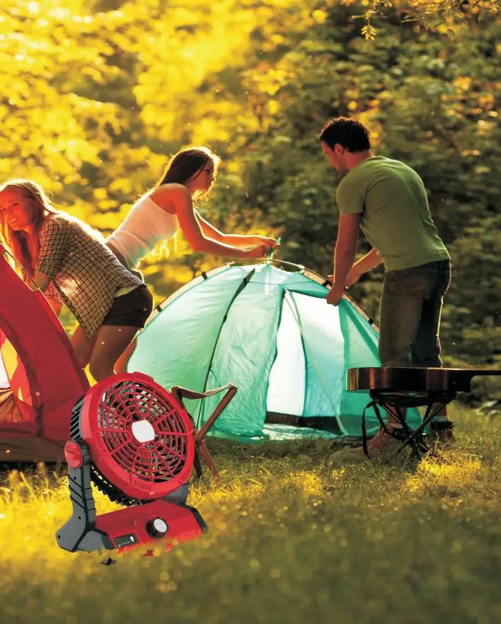 Аккумуляторный резервный Usb Перезаряжаемый фонарь, портативный уличный вентилятор для палатки и кемпинга со светодиодной подсветкой