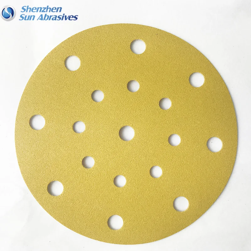 P60-P800 Abrasive Sanding Disc Hook Loop PSA Gold Sandpaper Disc Jumbo Roll Manufacturer discs sanding