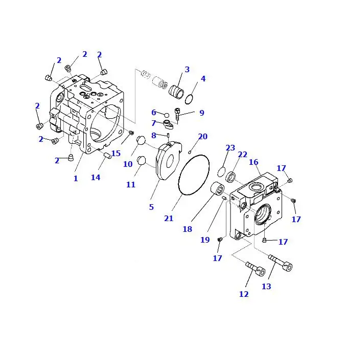 Huida High Quality D39PX-22 Hydraulic Oil Pump 708-1T-00552 for Excavator Parts
