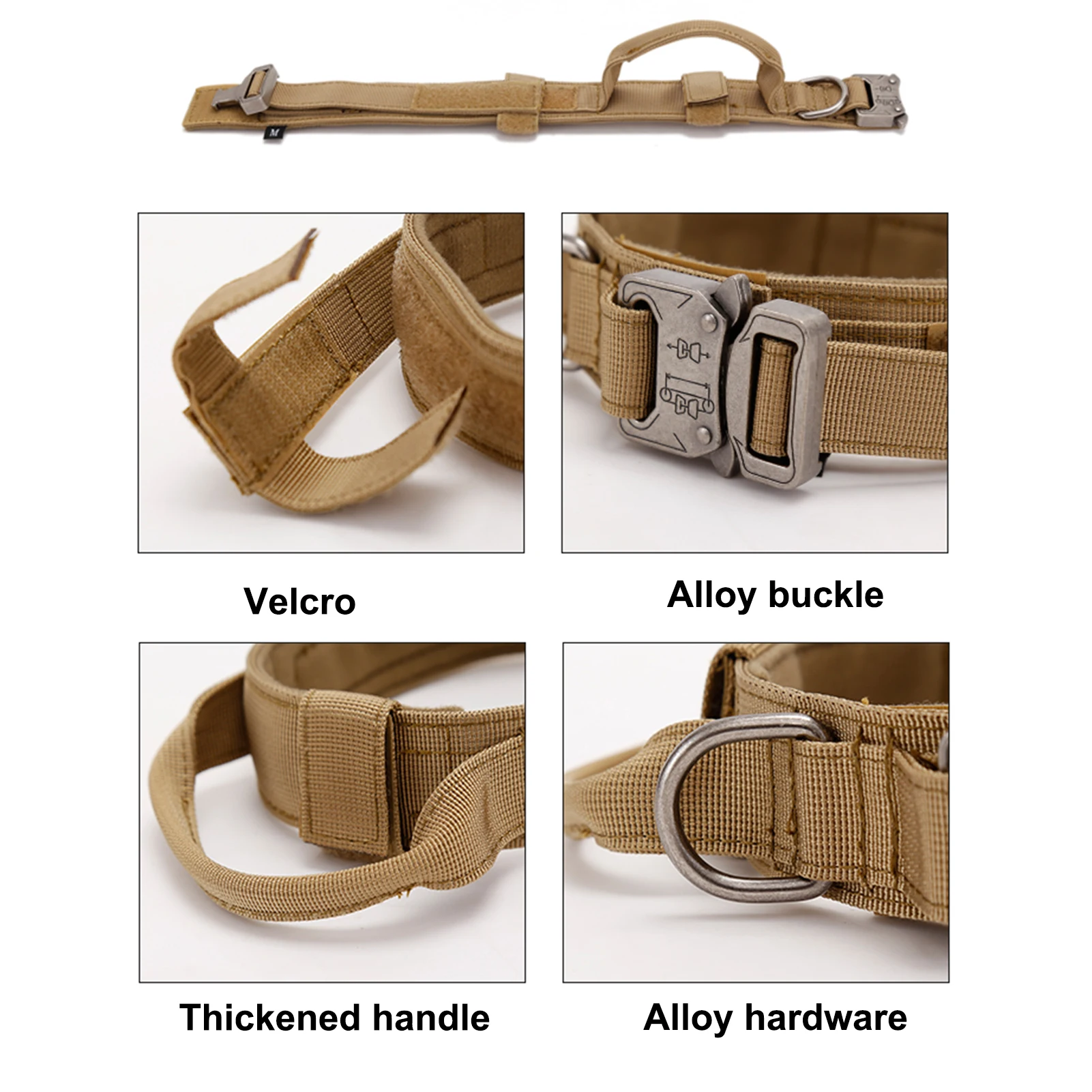 Wholesale Fashion Hunting Metal Buckle Custom Tactical Military Adjustable Pet Collar For Big Dog