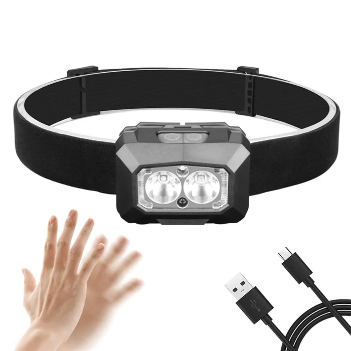 Portable 3W LED Motion Sensor Headlamp USB Rechargeable Camping hunting Headlight With Blue and Red light