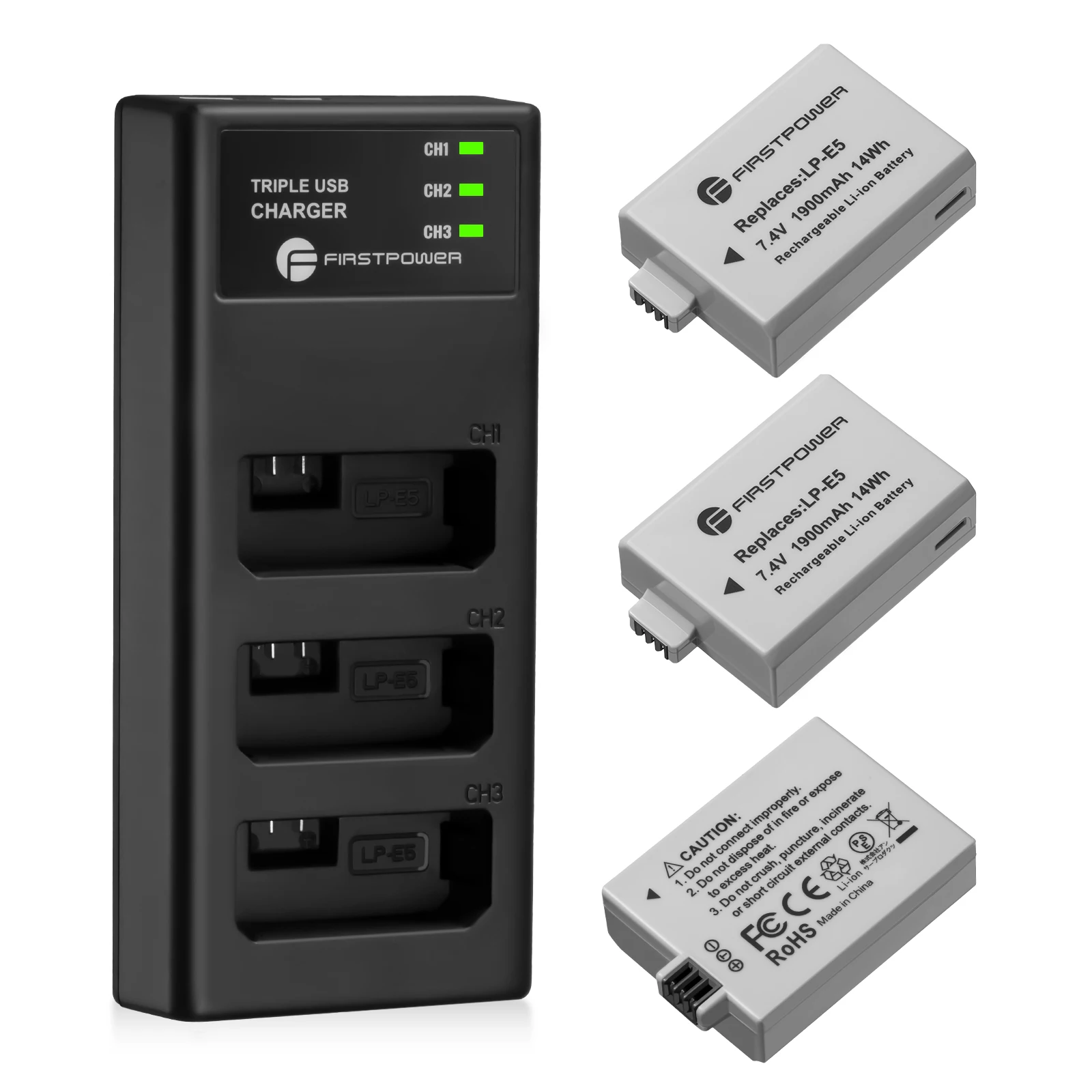 Best Selling 3 slots Rechargeable 5v 2.4a Portable Usb Charger 1900mAh 7.4v Camera Batteries Pack Charger