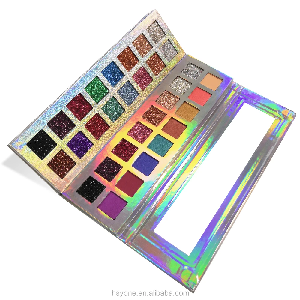 High quality Makeup Blue Cardboard Eyeshadow Palette Wholesale Multichrome Duochrome Eyeshadow Private Label