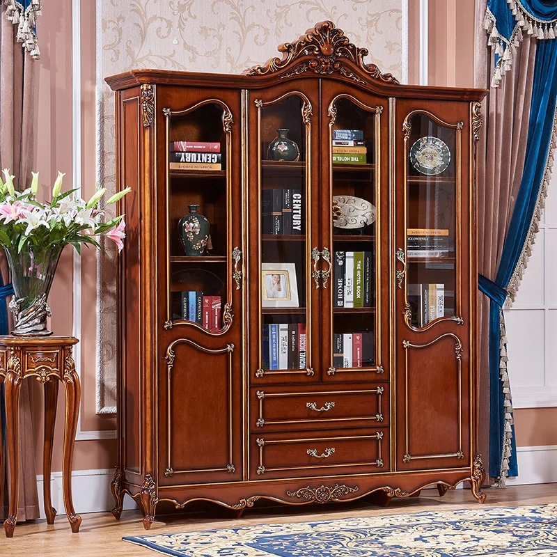 Antique Bookshelves Exquisite Carved Wooden Bookshelf