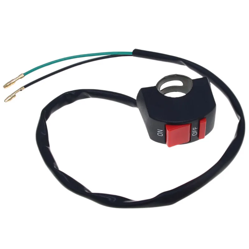 Светодиодный переключатель фар для электрического мотоцикла, 2 провода ВКЛ./ВЫКЛ., 12 В, переключатель фар на руль мотоцикла
