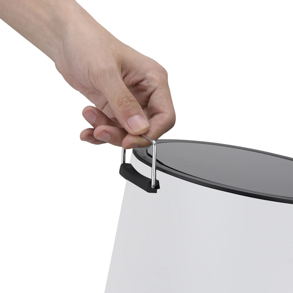 Office kitchen bathroom Stainless steel yellow thin lid design trash dust bin for waste paper bin soft close pedal bin