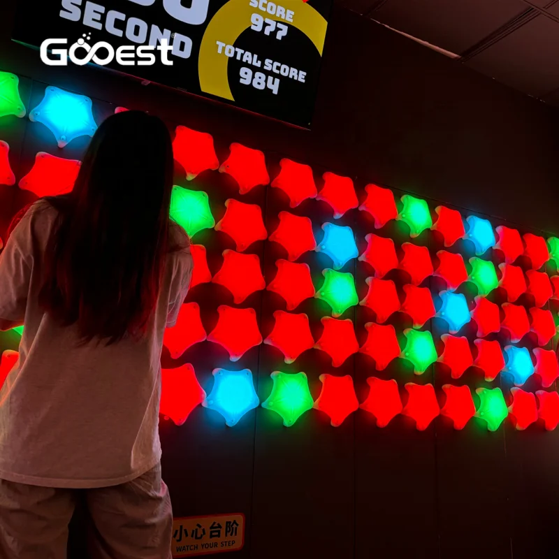 Sport activate led wall reaction teamwork grid activate climb sport center room