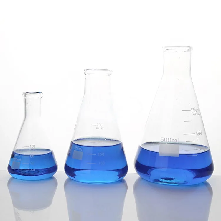 50 мл 250 1000 Емкость лабораторного использования прозрачная боросиликатная стеклянная коническая колба для стеклянных бутылок Erlenmeyer