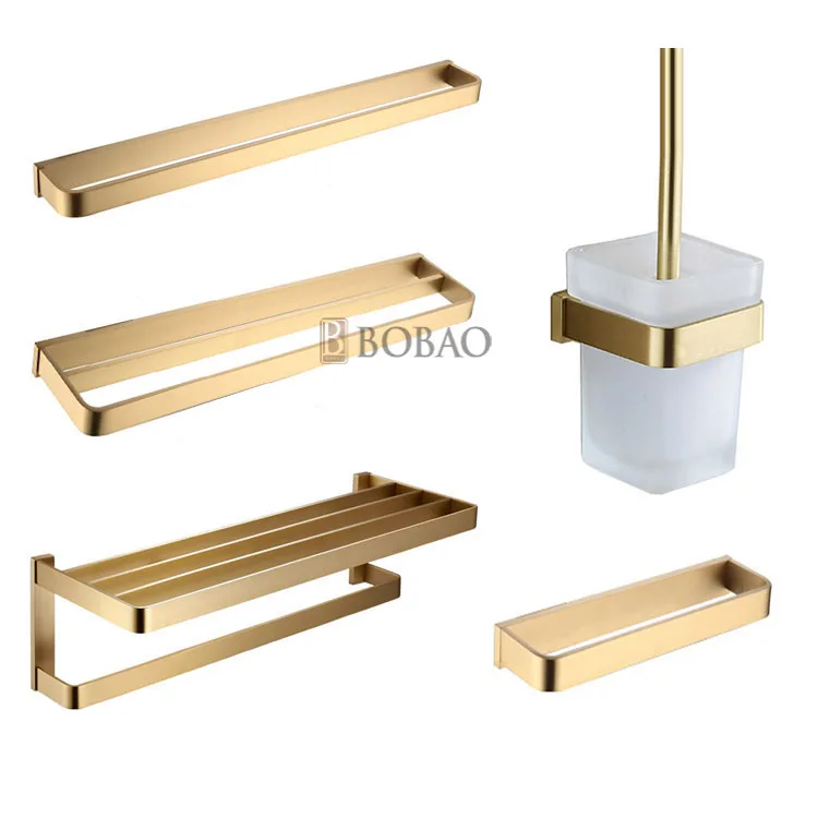 Luxury Bathroom Hardware Pendant Rose Gold Wall Mounted Brass Bathroom Accessories Set