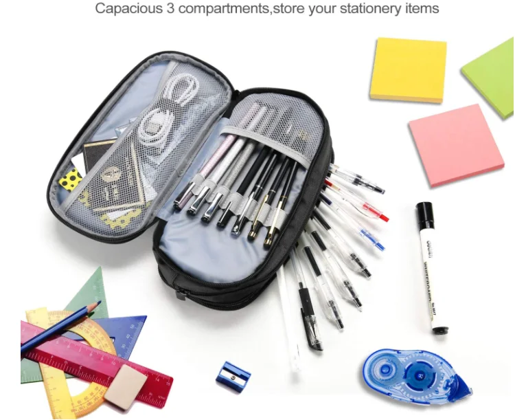 OEM large multifunctional canvas school custom pop it stationery kids pen pencil pouch case