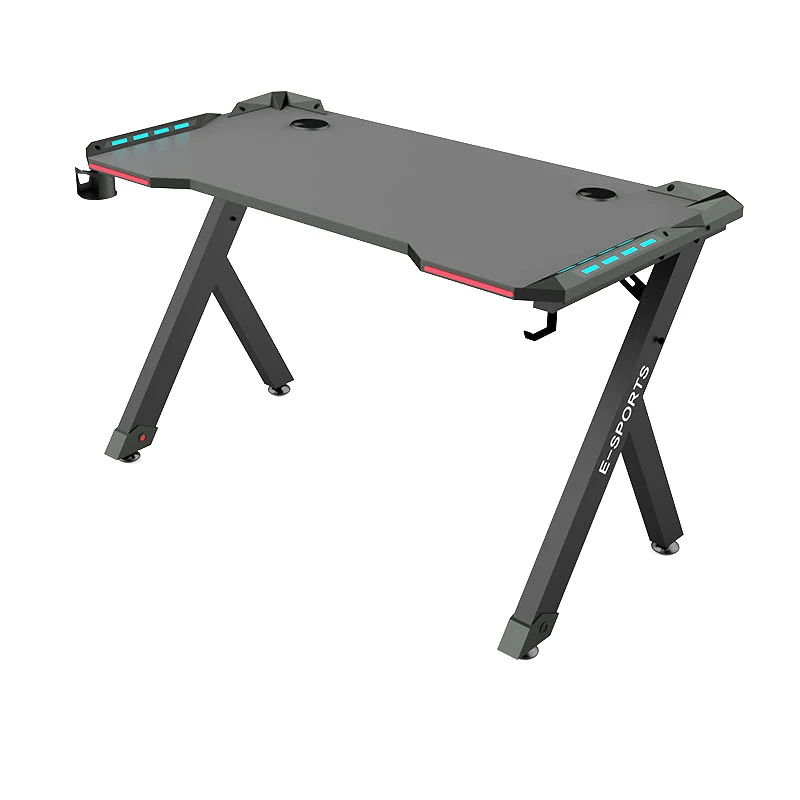 High quality pc gaming office desks led lamps laptop gamer computer table desk gaming desk MDF with RGB light