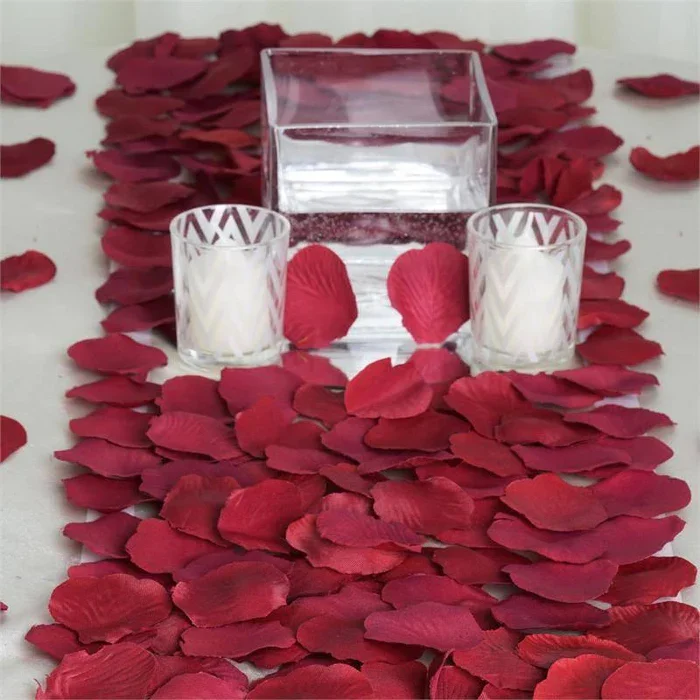 Silk Rose Petal Fall Wedding Aisle Runner