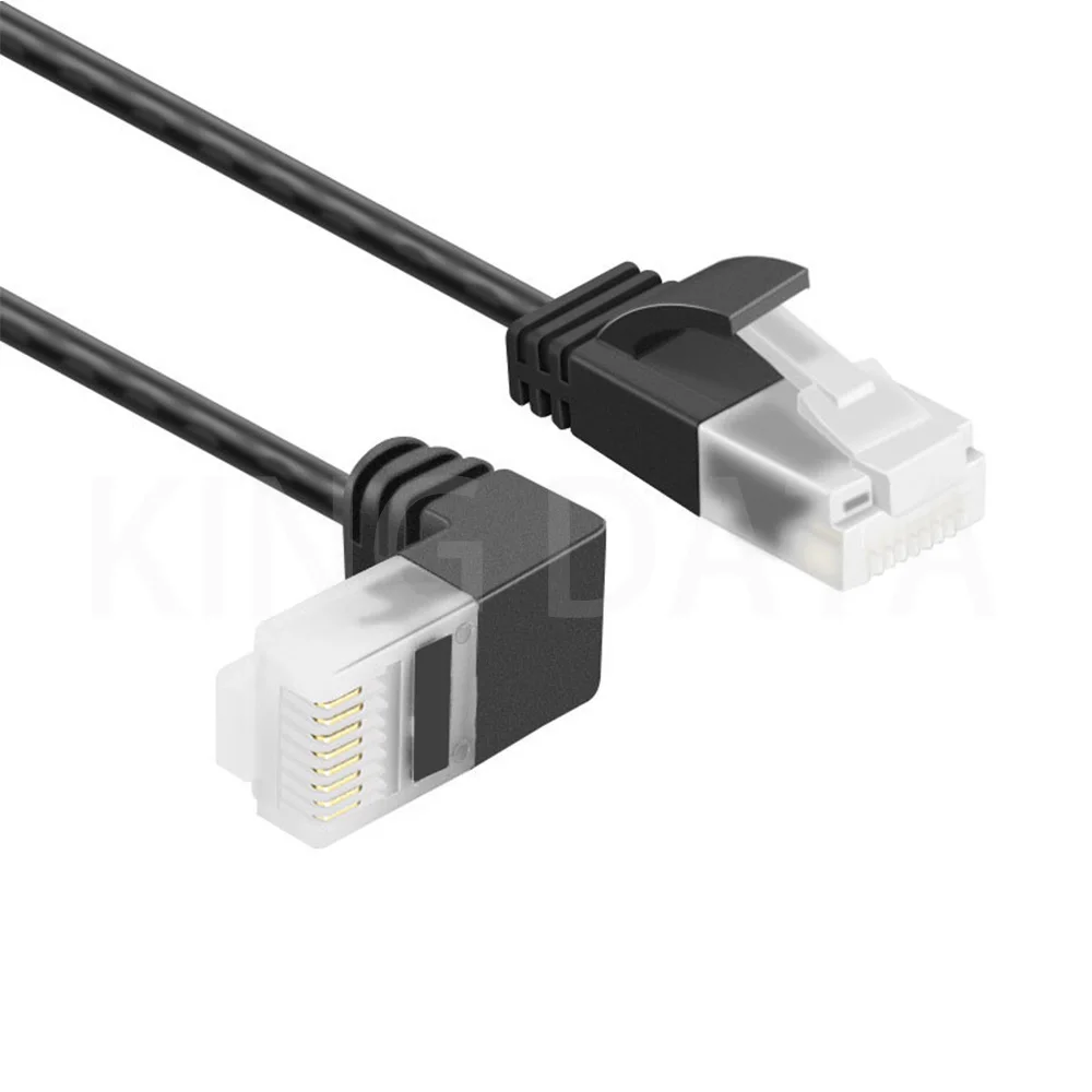 Professional customization cat7 multi-core slim solid or stranded copper communication cable with 90 degree connector