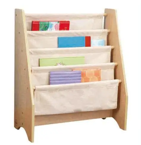 Wholesale Safe Baby Children Bookshelf Book Storage Shelves Kids Toy Organizer with Plastic Bins, toy organizer with book shelf