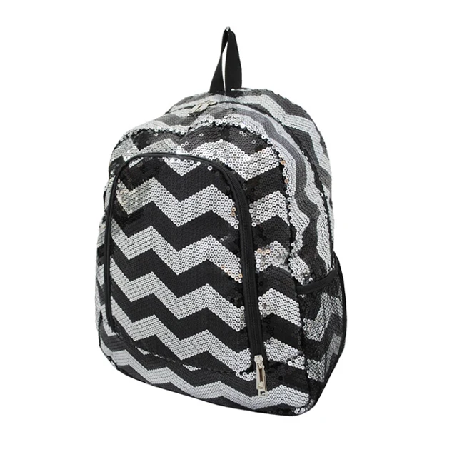 
New Arrival Stylish School Backpack Beautiful Sequin Chevron Print Backpack School Bag 
