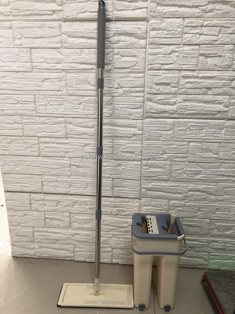 OEM Factory Supplying Dutch Bucket for Hand-free Flat Mop Magic Mop Bucket Floor Cleaning with 2 Microfibre Cloths 1.jpg