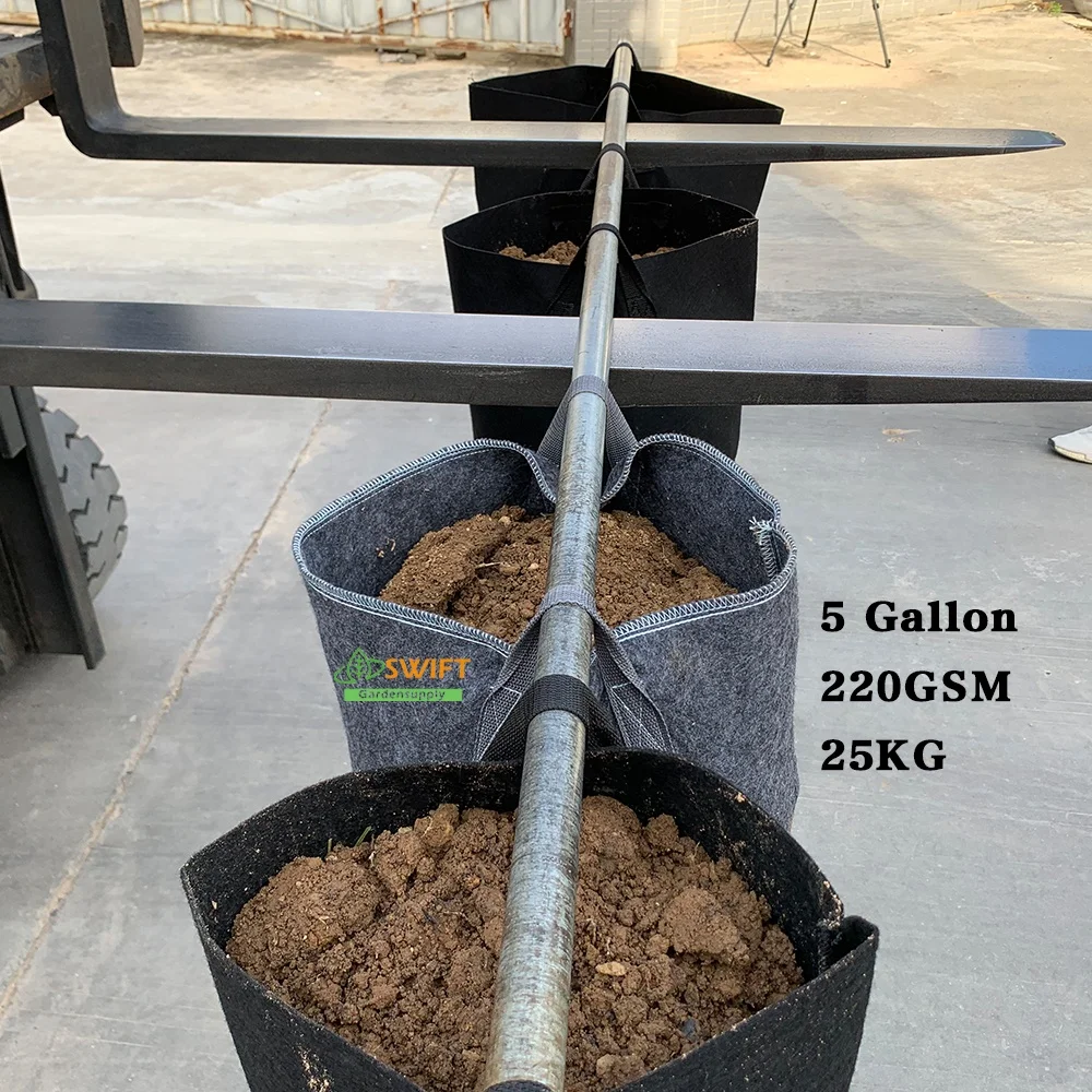 Wholesale 20 gal fabric plant pots durable vegetable garden growing bags non woven felt  5 7 10 15 20 gallon planter fabric pots