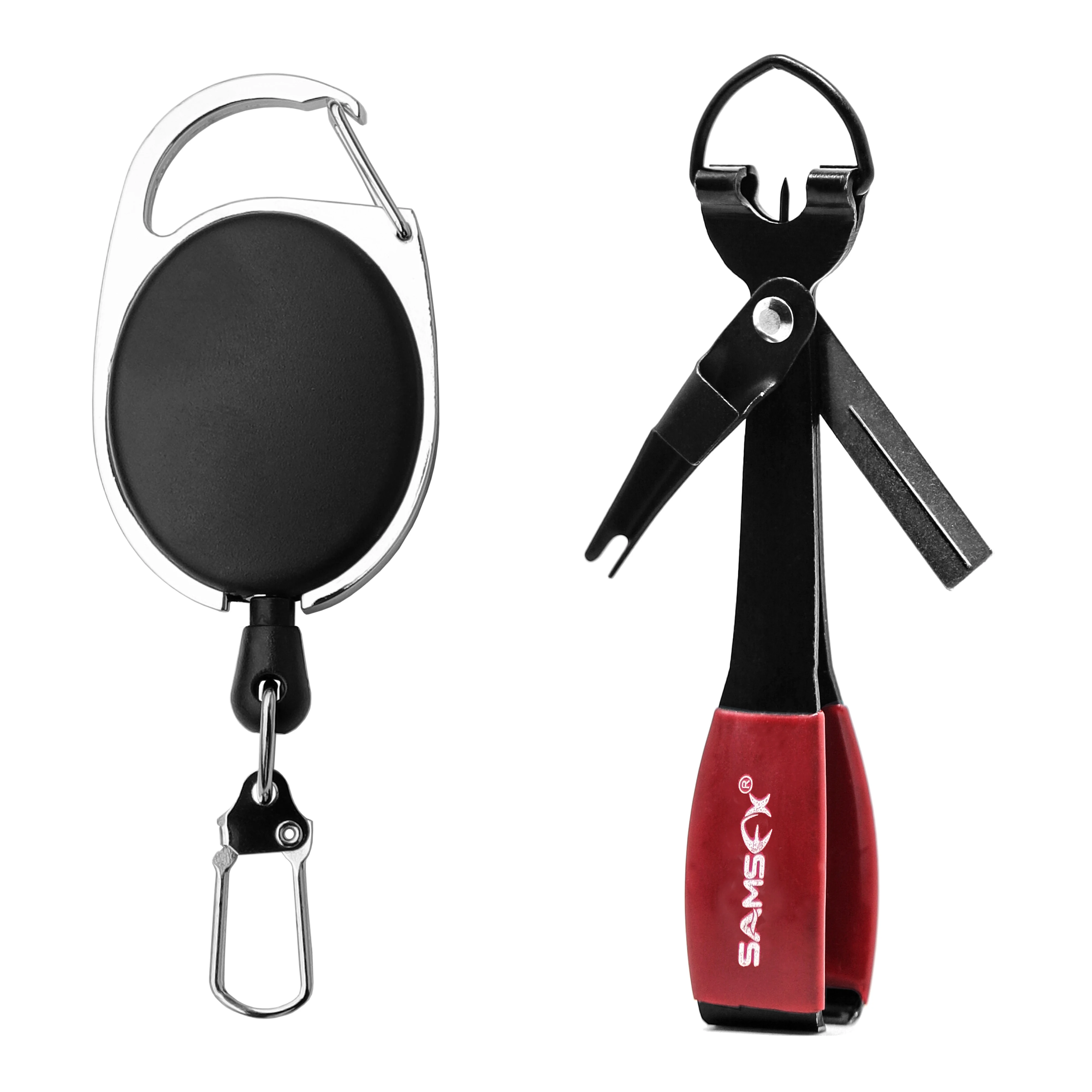 SAMSFX Fishing Line Nippers Clippers CuttersQuick Knot Zinger Retractor Kit Fishing Tying Tool