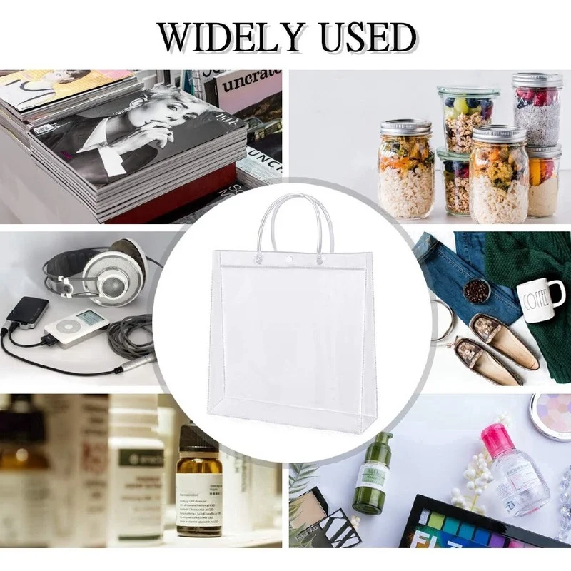 Clear Tote Waterproof Reusable PVC Clear Shopping Shoulder Handbag Environmentally Travel Storage Shoes Bag