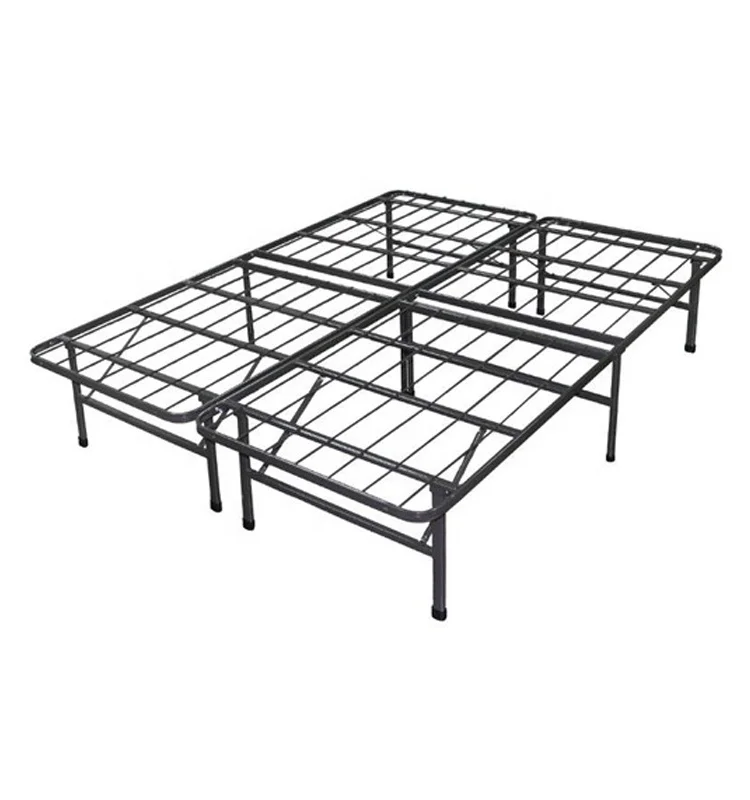 
Queen Folding Metal Bed Frame Storage Platform Mattress Base 