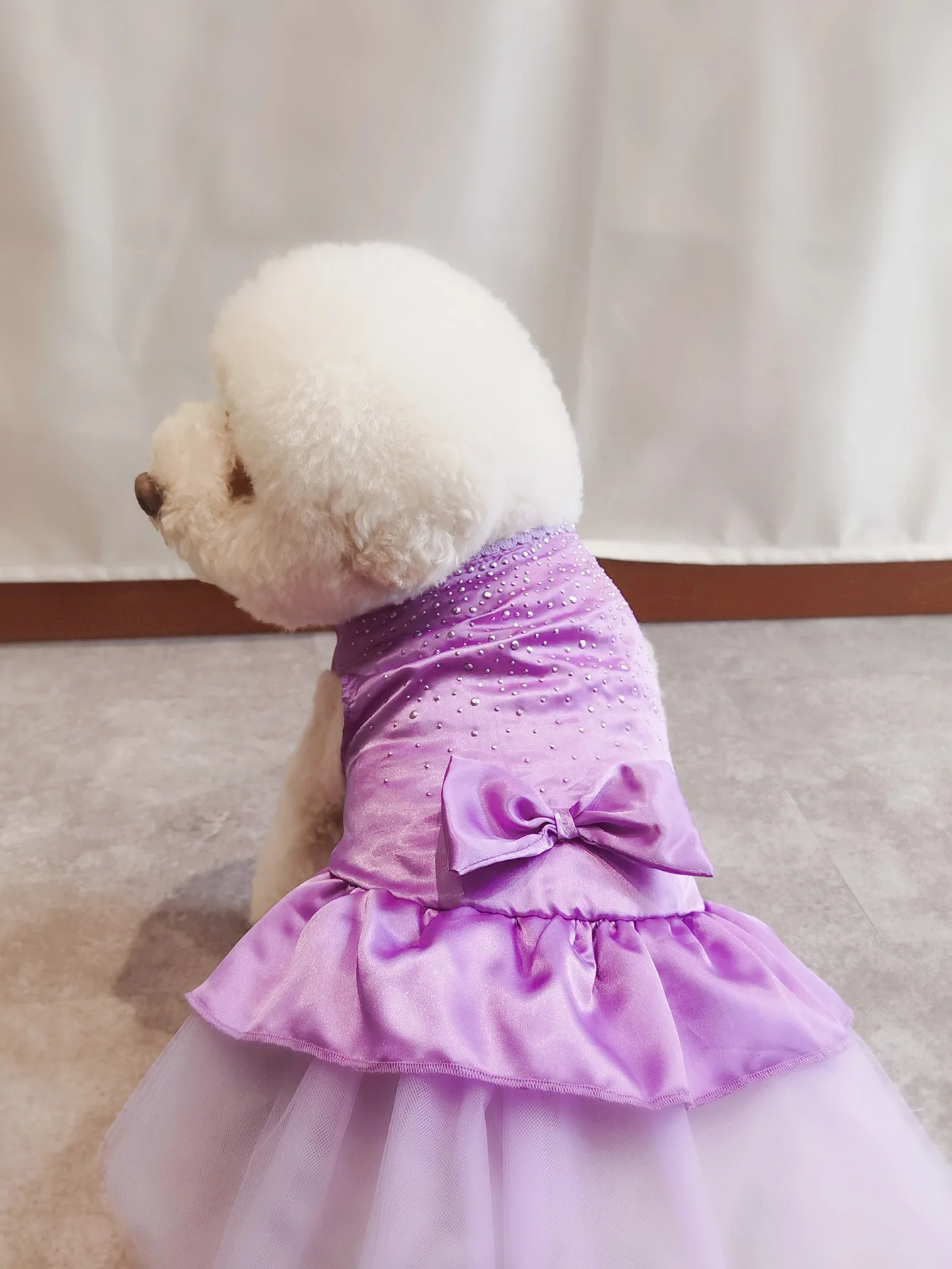 Wholesale Outdoor Elegant bow multi-colored puppy dress Fashion Sparkly  Pet Princess dress