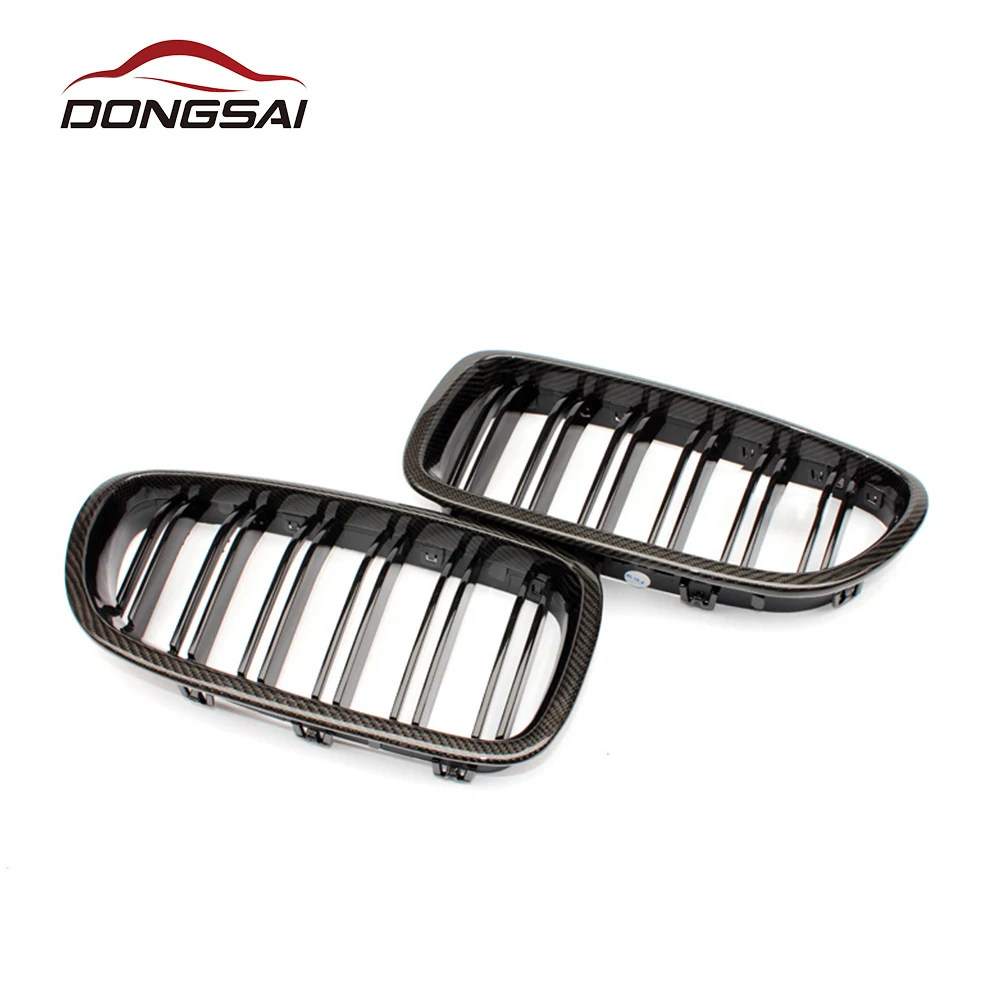  Двойная решетка из углеродного волокна + ABS гриль для BMW 5 серии F10/F11/F18 2010-2017 Автомобильная