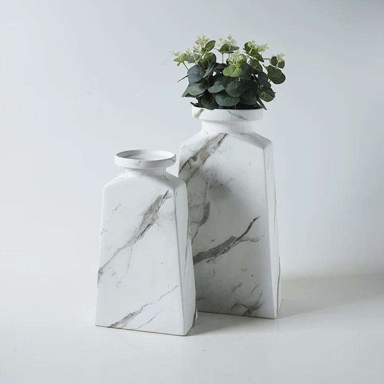 2022 modern luxury floreros decor marble ceramic marble vasse