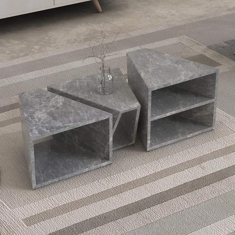 European Coffee Table Set of 3 Living Room Stone Table Marble Furniture
