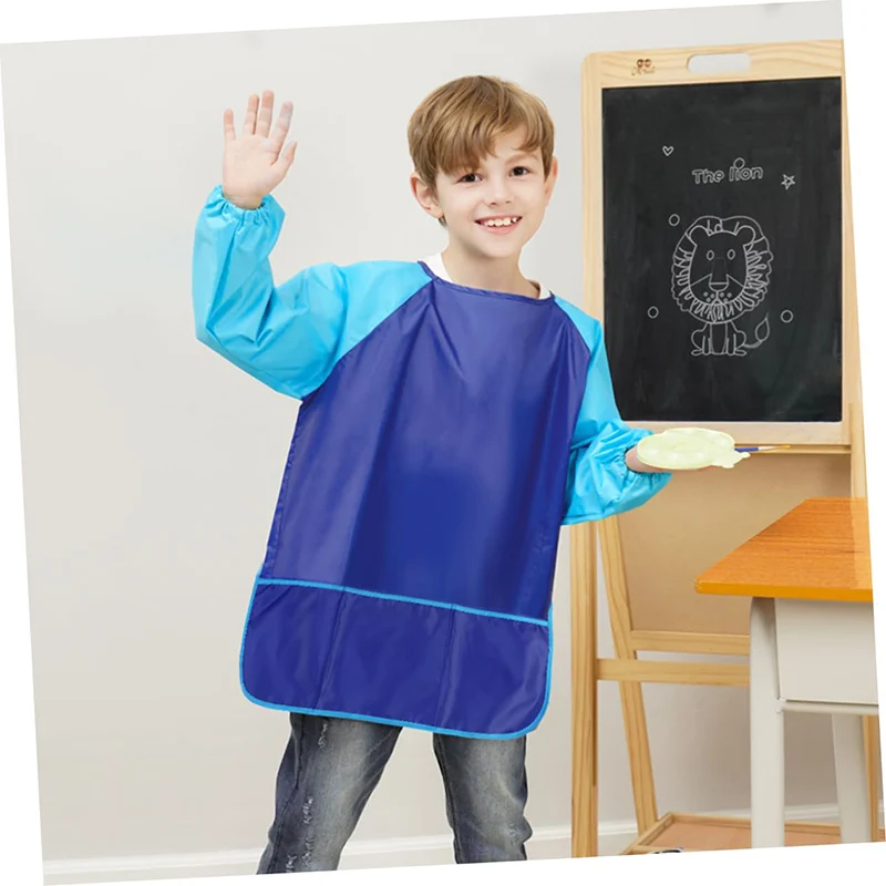 Bview Art Children Kids Waterproof Long Sleeved Art Smock Painting Apron