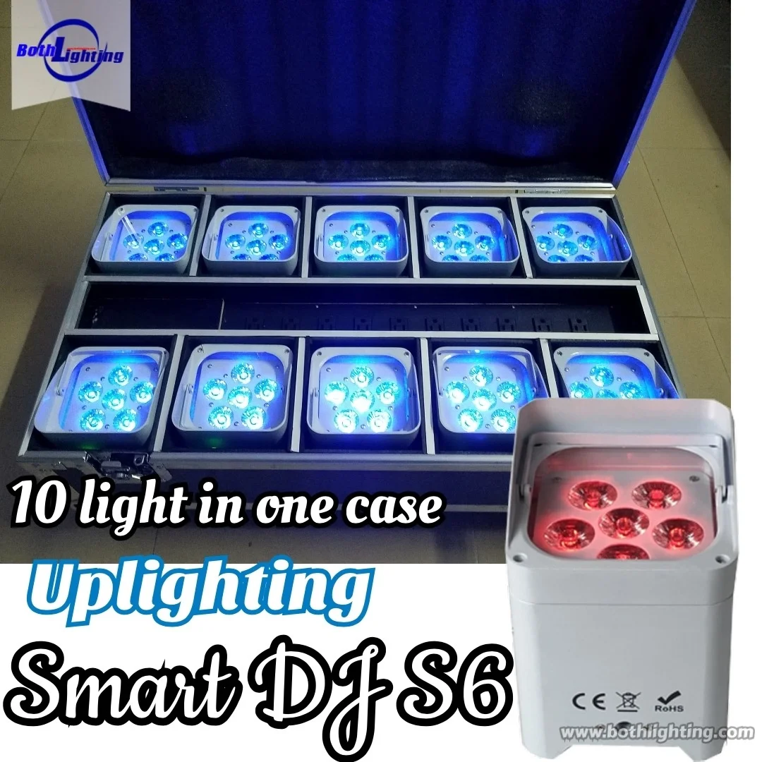  Горячая Распродажа! DJ uplight 6x18 Вт Аккумуляторный беспроводной dmx
