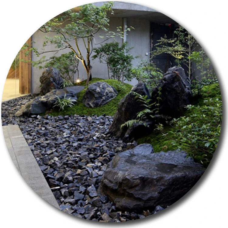 Landscaping color crushed stone black granite chips