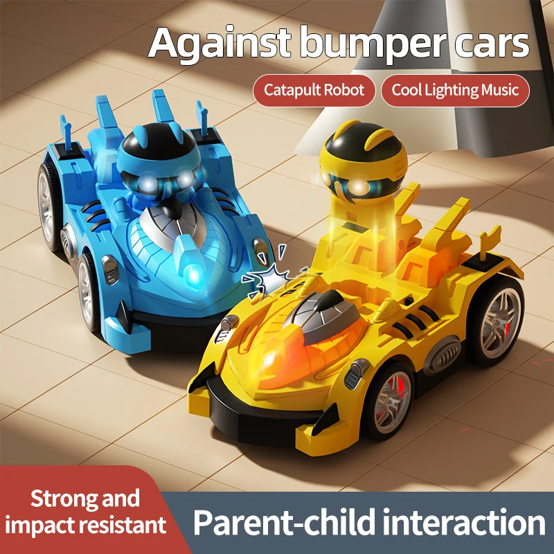 Cartoon remote control catapult bumper car battle racing Karting car vehicle With Lights Music Bump and go ahead Electric car