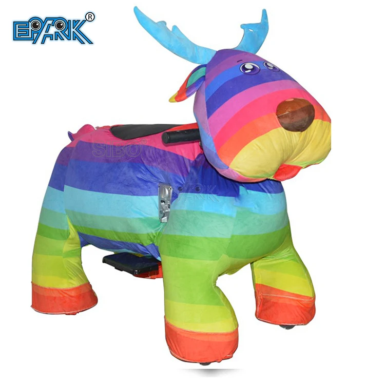 Amusement Park Coin Operated Kiddie Ride Large Remote Control Motorize Plush Riding Equipment