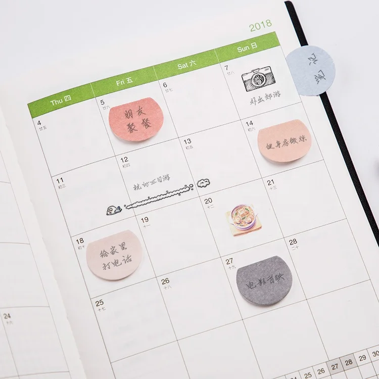 Office school stationery colorful reusable memo sticker removable mini sticky note