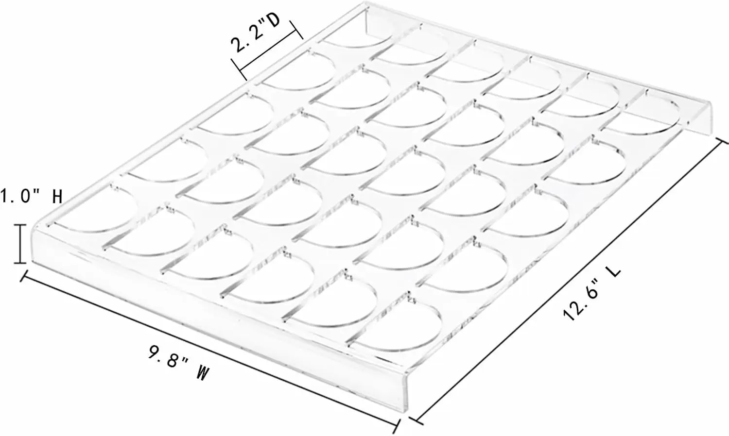 2 Pack Coffee Pod Holder for Vertuoline Capsule, Acrylic Drawer Insert Organizer Tray for Countertop, Kitchen, Home, Office